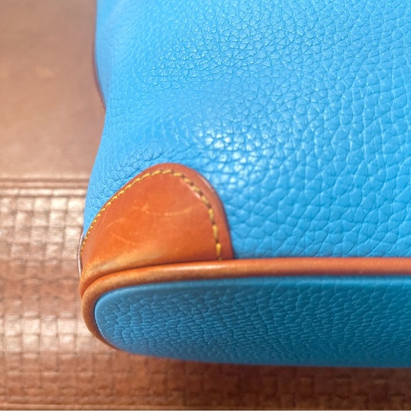 Dooney & Bourke Genuine Pebbled Leather Tote & Shoulder Bag In Bright Blue Color - Picture 9 of 16